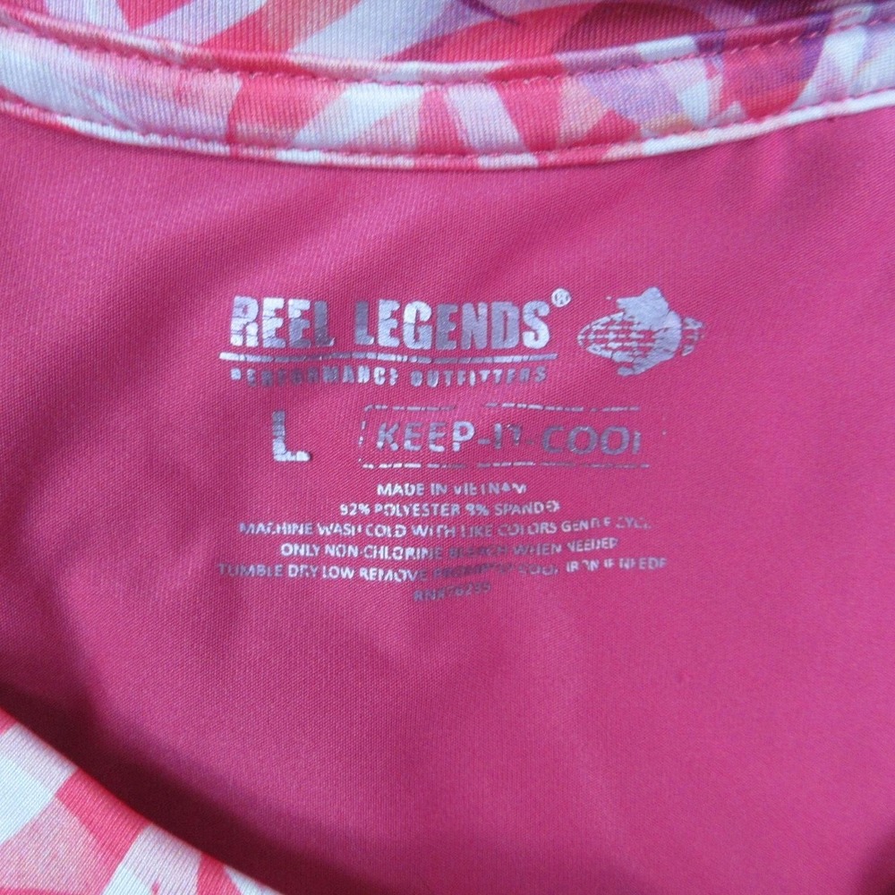 Reel Legends Shirt Womens Large Teal Pink Keep-It-Cool Lot of 2 Fishing Sun - Picture 13 of 16